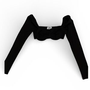 Princess Polly Black Ribbed Crop Top